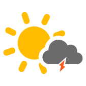 Nubi sparse con possibili temporali
